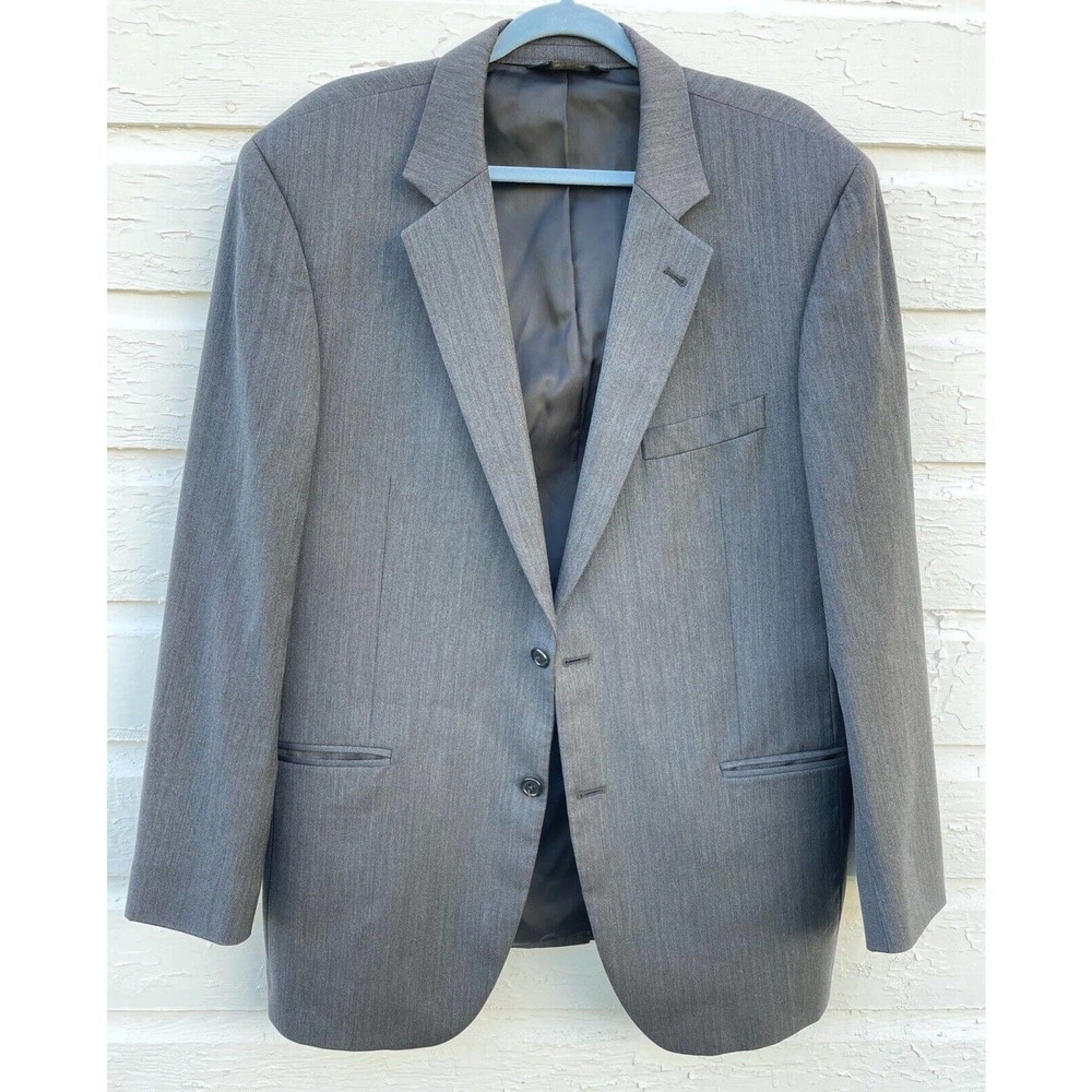 JOS A BANK Wool Blazer Signature Collection 43R Gray Herringbone Tailored